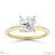 cushion natural diamond solitaire ring yellow gold with cat claw setting with 9k yellow gold metal and cushion shape diamond