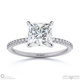 princess-cut natural diamond with side stones engagement ring platinum with platinum metal and princess shape diamond