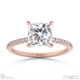 princess-cut lab grown diamond with side stones engagement ring rose gold with 18k rose gold metal and princess shape diamond