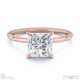 princess-cut solitaire natural diamond ring rose gold with 4 cat claws with 9k rose gold metal and princess shape diamond