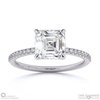 Radiant-Cut Natural Diamond With Side Stones Engagement Ring White Gold