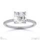 asscher lab grown diamond four cat claws side stones platinum with platinum metal and asscher shape diamond