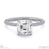 Radiant-Cut Natural Diamond With Side Stones Engagement Ring White Gold