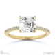 asscher-cut lab grown diamond with side stones engagement ring yellow gold with 9k yellow gold metal and asscher shape diamond
