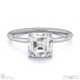 asscher lab grown diamond solitaire ring white gold with cat claw setting with 9k white gold metal and asscher shape diamond