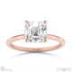 asscher solitaire lab grown diamond ring rose gold with 9k rose gold metal and asscher shape diamond