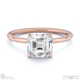 asscher solitaire lab grown diamond ring rose gold with 9k rose gold metal and asscher shape diamond