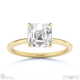 asscher-shaped solitaire lab grown diamond ring yellow gold with 9k yellow gold metal and asscher shape diamond