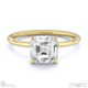 asscher-shaped solitaire lab grown diamond ring yellow gold with 9k yellow gold metal and asscher shape diamond