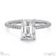 emerald-cut lab grown diamond with side stones engagement ring white gold with 9k white gold metal and emerald shape diamond