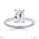emerald solitaire lab grown diamond ring platinum with platinum metal and emerald shape diamond