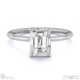 emerald solitaire lab grown diamond ring platinum with platinum metal and emerald shape diamond