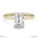 emerald-cut solitaire lab grown diamond ring yellow gold with cat claw setting with 9k yellow gold metal and emerald shape diamond