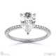 pear cut natural diamond four claw side stones white gold with 9k white gold metal and pear shape diamond