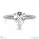 pear cut natural diamond four claw side stones white gold with 9k white gold metal and pear shape diamond