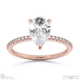 pear lab grown diamond 4 cat claw side stones rose gold with 9k rose gold metal and pear shape diamond