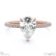 pear lab grown diamond 4 cat claw side stones rose gold with 9k rose gold metal and pear shape diamond