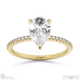pear-cut lab grown diamond with side stones engagement ring yellow gold with 9k yellow gold metal and pear shape diamond