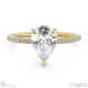 pear-cut lab grown diamond with side stones engagement ring yellow gold with 9k yellow gold metal and pear shape diamond