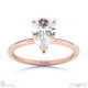 pear solitaire lab grown diamond ring rose gold with 9k rose gold metal and pear shape diamond