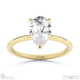 pear natural diamond solitaire ring yellow gold with cat claw setting with 9k yellow gold metal and pear shape diamond