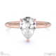pear solitaire lab grown diamond ring rose gold with 9k rose gold metal and pear shape diamond