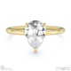 pear natural diamond solitaire ring yellow gold with cat claw setting with 9k yellow gold metal and pear shape diamond