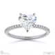 heart-cut lab grown diamond with side stones engagement ring white gold with 18k white gold metal and heart shape diamond