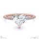 heart cut natural diamond four claw side stones rose gold with 9k rose gold metal and heart shape diamond