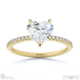 heart-cut natural diamond with side stones engagement ring yellow gold with 18k yellow gold metal and heart shape diamond
