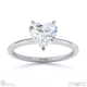 heart-cut solitaire lab grown diamond ring white gold with 4 cat claws with 9k white gold metal and heart shape diamond