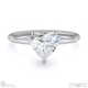 heart-cut solitaire lab grown diamond ring white gold with 4 cat claws with 9k white gold metal and heart shape diamond