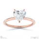 heart-cut solitaire natural diamond ring rose gold with cat claw setting with 9k rose gold metal and heart shape diamond