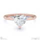 heart-cut solitaire natural diamond ring rose gold with cat claw setting with 9k rose gold metal and heart shape diamond