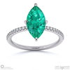 emerald marquise side stone claw engagement ring white gold with 18k white gold metal and marquise shape diamond