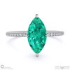 emerald marquise side stone claw engagement ring white gold with 18k white gold metal and marquise shape diamond