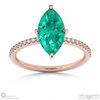 emerald marquise side stone claw engagement ring rose gold with 18k rose gold metal and marquise shape diamond