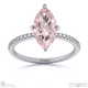 morganite marquise side stone claw engagement ring white gold with 18k white gold metal and marquise shape diamond