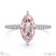 morganite marquise side stone claw engagement ring white gold with 18k white gold metal and marquise shape diamond