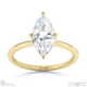 marquise-cut solitaire lab grown diamond ring yellow gold with 4 cat claws with 9k yellow gold metal and marquise shape diamond