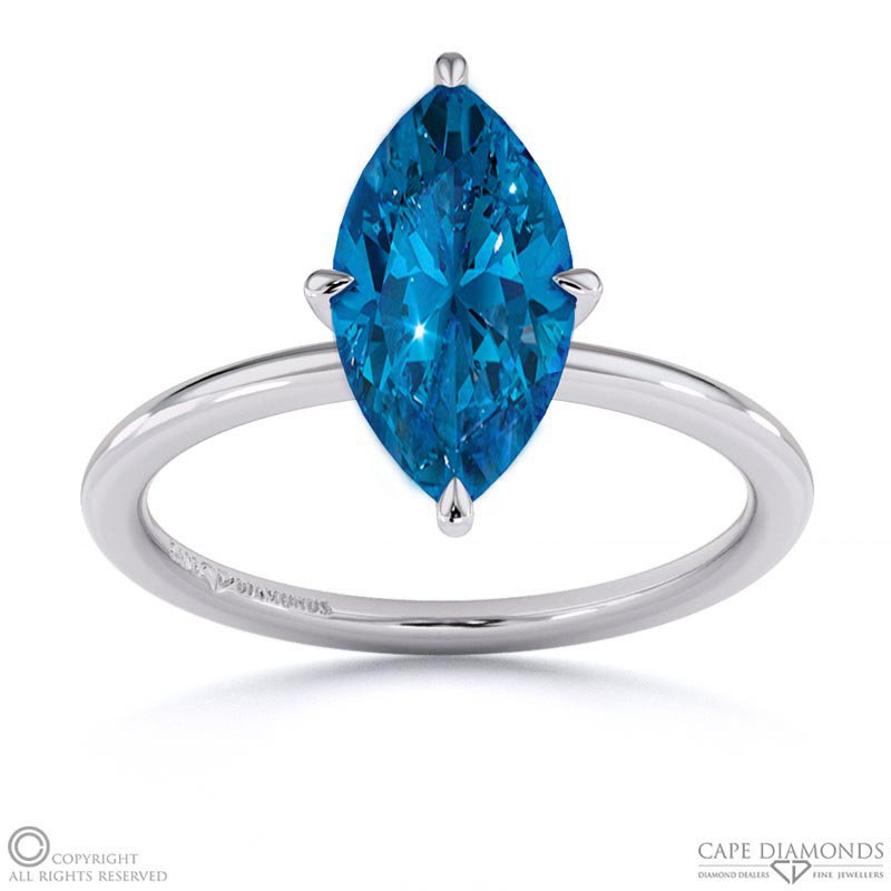 Sapphire Marquise Solitaire Claw Engagement Ring White Gold