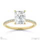 radiant-cut lab grown diamond with side stones engagement ring yellow gold with 9k yellow gold metal and radiant shape diamond