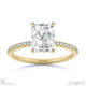 Radiant-Cut Lab Grown Diamond With Side Stones Engagement Ring Yellow Gold