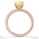 yellow lab grown diamond radiant side stone claw engagement ring rose gold with 9k rose gold metal and radiant shape diamond