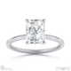 radiant-cut solitaire natural diamond ring platinum with cat claw setting with platinum metal and radiant shape diamond