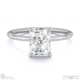 radiant-cut solitaire natural diamond ring platinum with cat claw setting with platinum metal and radiant shape diamond