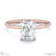 radiant-cut solitaire natural diamond ring rose gold with 4 cat claws with 9k rose gold metal and radiant shape diamond