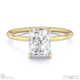 radiant-cut solitaire natural diamond ring yellow gold with 4 cat claws with 9k yellow gold metal and radiant shape diamond