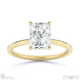 radiant-cut solitaire natural diamond ring yellow gold with 4 cat claws with 9k yellow gold metal and radiant shape diamond