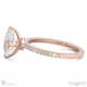 hidden halo oval natural diamond cat claw engagement ring rose gold with 18k rose gold metal and oval shape diamond